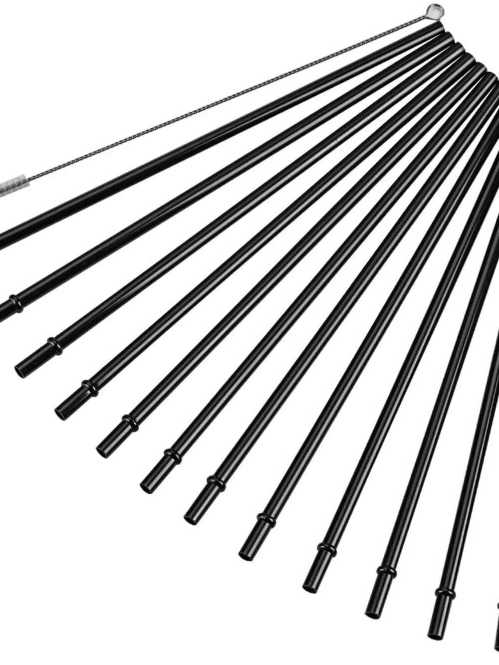13 Inch Long Black Reusable Plastic Replacement Drinking Straws for 40 oz & 50 o